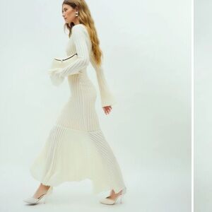 NWT Reformation Cream Textured Sleeveless Dress